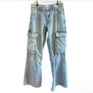 Zara Women's Straight Leg Jeans - Light Blue